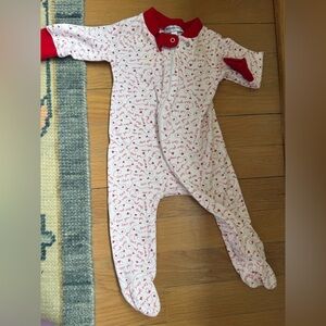 Kissy Kissy White Footed One-Piece with Red Print